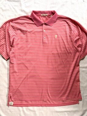 Peter Millar Pink Yellow Blue Striped Polo